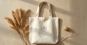 Tote bag kanvas custom logo sebagai souvenir pernikahan
